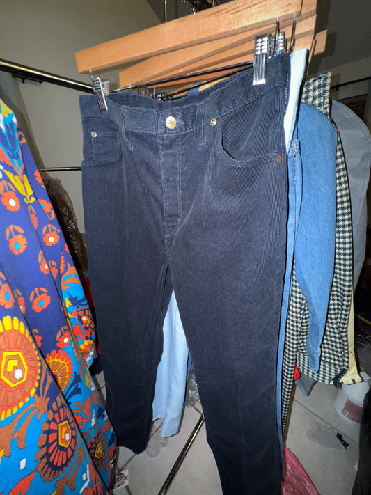 1970s Navy Corduroy Pants Regular Fit by Wranglers