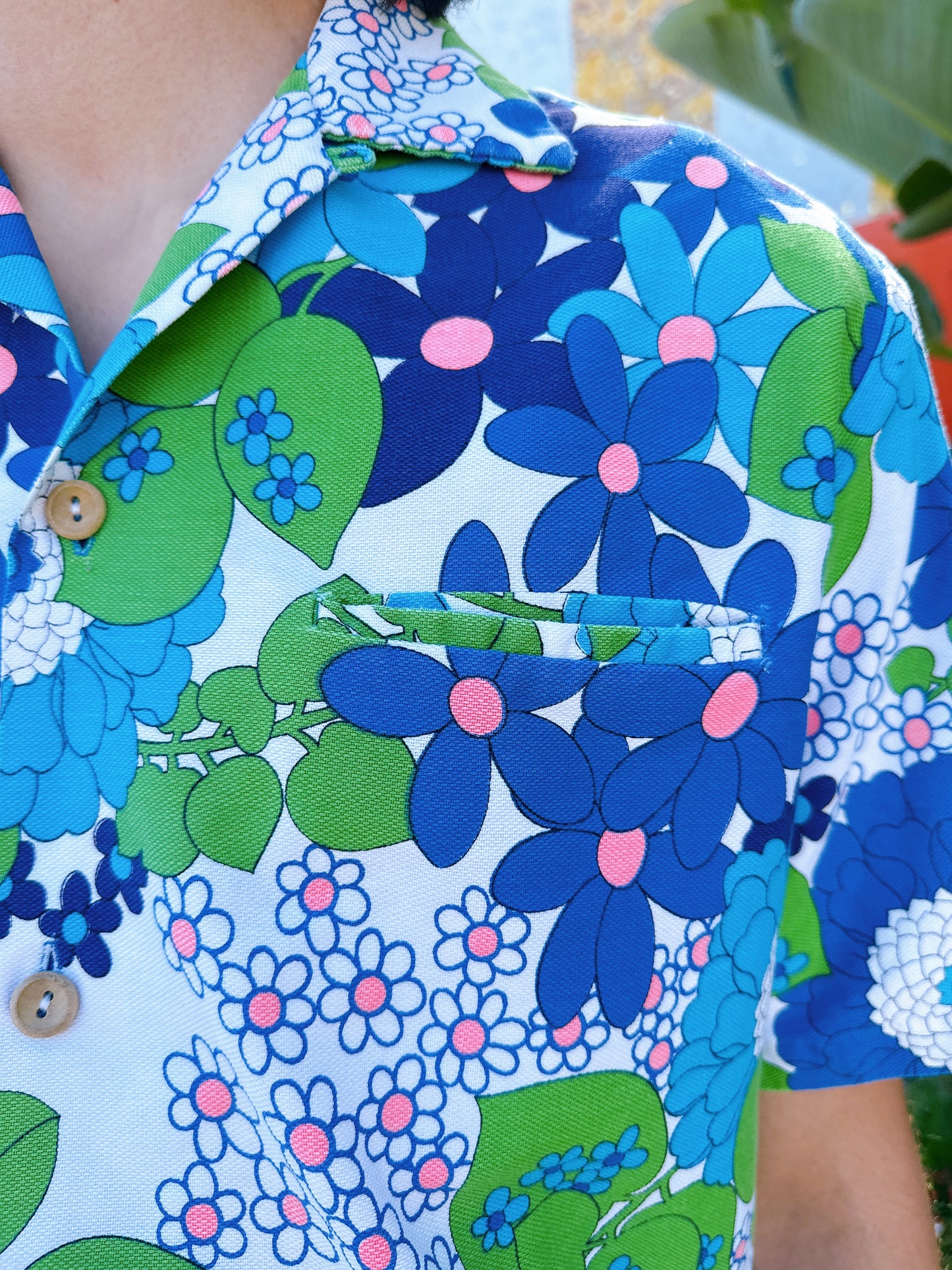 1960s Flower Power Hawaiian Shirt