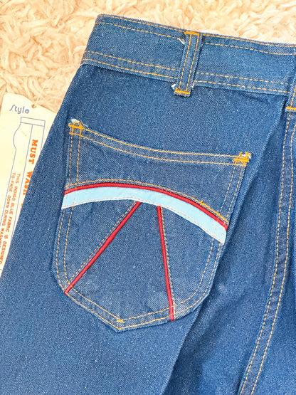 1970s / 1980s Red Piping Pocket Deadstock Denim Cotton Jeans