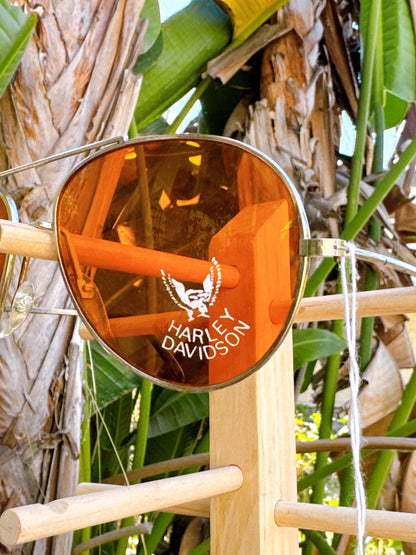 1980s Harley Davidson Aviator Amber Sunglasses