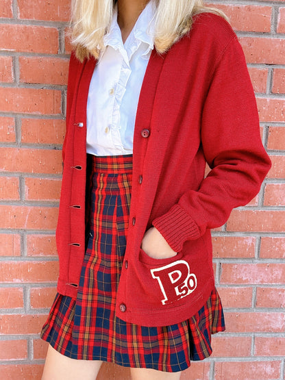 1950s Pomona High School Burgundy Varsity Cardigan