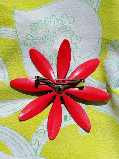 1960s Pink Flower Power Enamel Pin