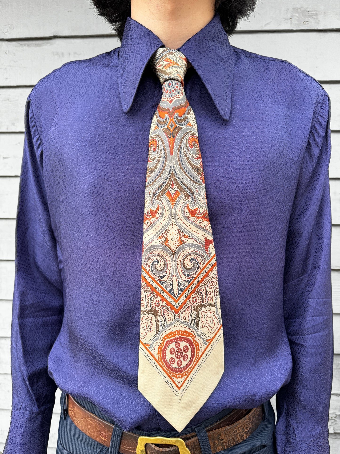 1970s Paisley 100% Silk Tie by Courchevel