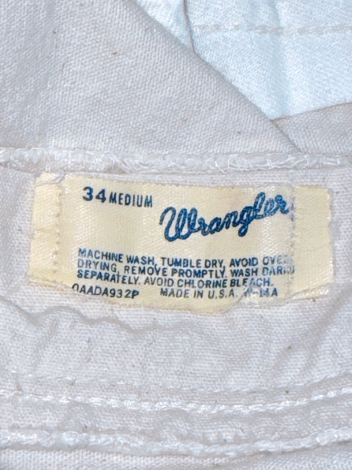 1970s Cream and Yellow Stripe Pocket Wrapid Transit by Wranglers Pants 34 x 32