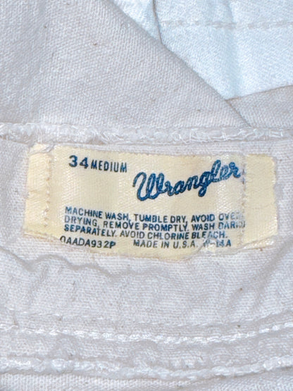 1970s Cream and Yellow Stripe Pocket Wrapid Transit by Wranglers Pants 34 x 32