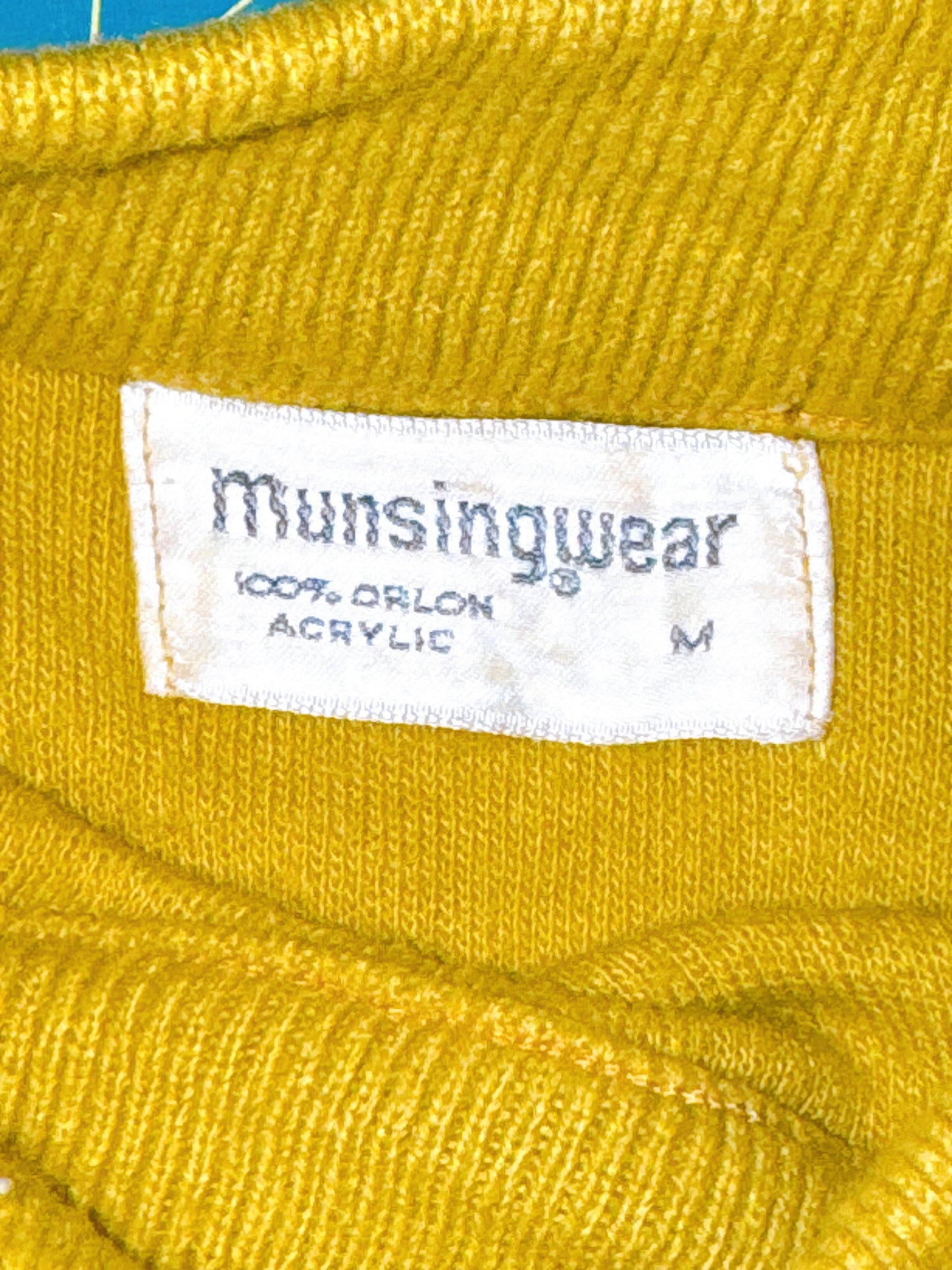 1960s Mustard and White Knit Top