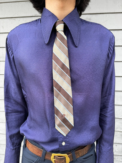 1970s Vintage 1970s Pierre Cardin Brown Striped Tie