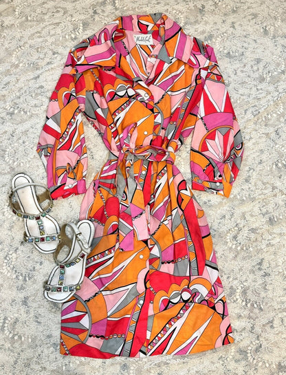 1960s Psychedelic Pink and Orange “Models Coat” by Swirl House Dress